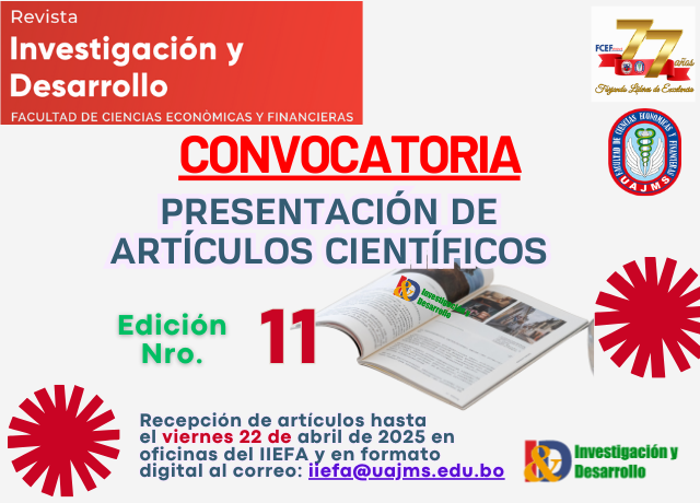 Convocatoria a presentación de Artículos Científicos Edición Nro 11